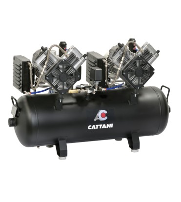 Cattani Tandem (320 л/мин, ресивер 100л) - 3-х фазный компрессор на 5-6 установок, 2 мотора по 2 цилиндра, с 2-мя осушителям, Cattani / Италия